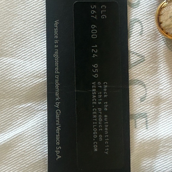 VERSACE Gold Square Buckle Leather Belt White Three Prong NWT Bag Size 85/34 - Picture 10 of 12